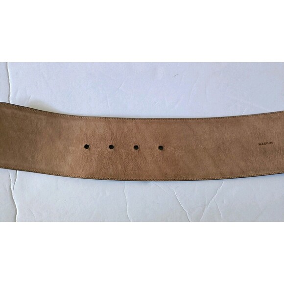 Donna Karan Leather Wide Belt MADE in ITALY Genuine Leather Deep Purple Vtg New - Picture 7 of 10